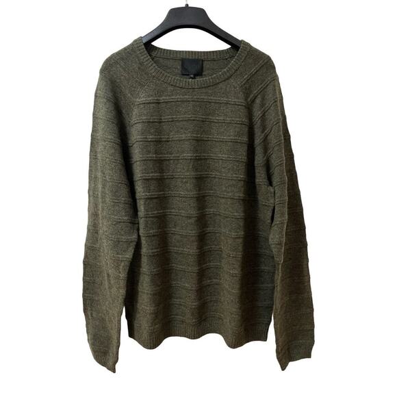 Quinn Mens Wool Cashmere Crew Neck Sweater Size XXL Army Green Quiet Luxury NWT - Picture 1 of 7